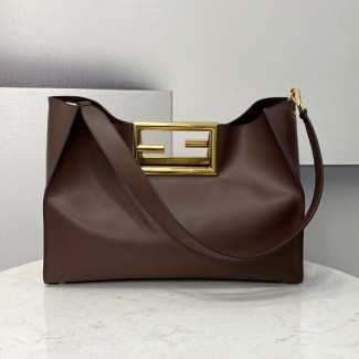 펜디 웨이 미디엄 숄더 토트백 8BH391 브라운