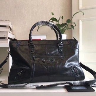 발렌시아가 워크 토트백 327A108 블랙 메탈