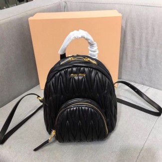 미우미우 신상 미니 백팩 5BZ015 블랙