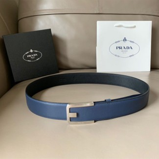 프라다 남성용 신상 벨트 PD-6112  네이비 은장