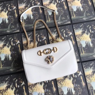 구찌 타이거 헤드 디테일 미디엄 숄더백 537241 화이트