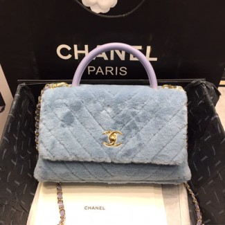 샤넬 핸들 장식 미듐 플랩백 A92991 민트