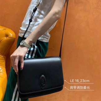 입생로랑 LE 61 미듐 새들백 568568 블랙