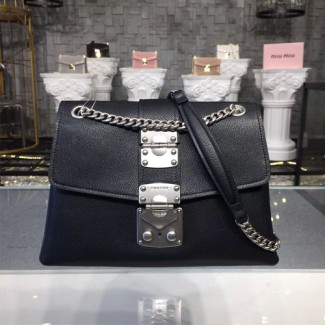 미우미우 가죽 숄더백 라지 5BD101 블랙