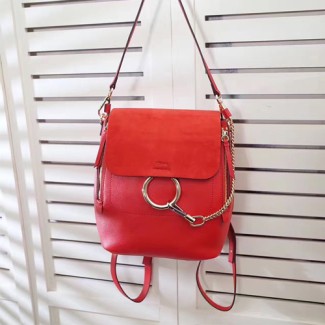 끌로에 카프스킨 Faye 미디엄 백팩 3S1192 레드