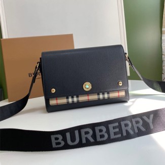 버버리 레더 빈티지 체크 노트 크로스바디 백 80211101
