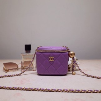 샤넬 미니 클래식 체인 코스메틱 케이스 AP1340 보라
