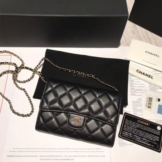 샤넬 클래식 체인 미니백 A84512 램스킨 블랙 금장