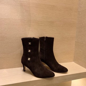 샤넬 신상 앵글부츠 G34277 스웨이드 갈색