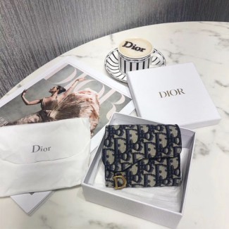 디올 OBLIQUE SADDLE 지갑 S5621 네이비