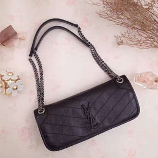 입생로랑 니키 스몰 숄더백 504865 블랙 메탈