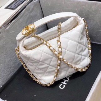 샤넬 신상 스몰 호보백 AS1745 램스킨 화이트