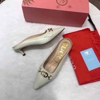 구찌 주미 가죽 슬라이드 577053 아이보리