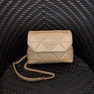 프라다 모노크롬 퀄팅 체인 숄더백 1BD233 베이지
