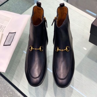 구찌 조던 가죽 앵클 부츠 496619 블랙