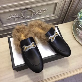 구찌 여성용 신상 가죽 슬리퍼 397678 블랙