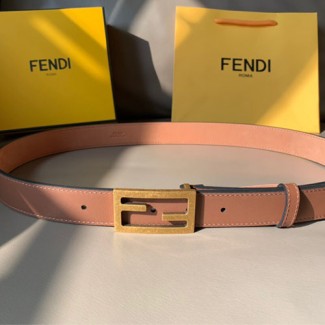 펜디  신상 벨트 FD2216  브라운  금장
