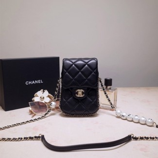 샤넬 펄 체인백 폰 홀더 AS1624 블랙