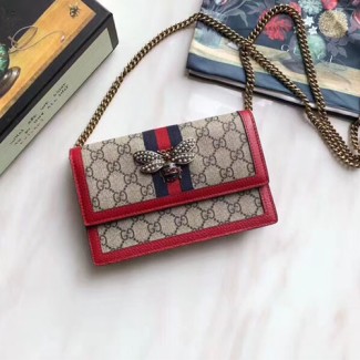 구찌 신상 퀸 마가렛  미니 체인 숄더백 476079 레드