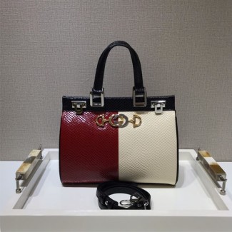 구찌 주미 스네이크 스킨 스몰 탑 핸들 백 ‎569712 멀티