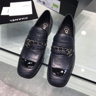 샤넬 신상 로퍼 G34128 악어무늬 네이비