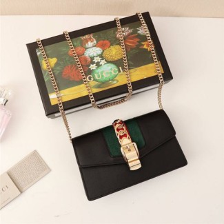 구찌 신상 실비 체인 숄더백 494642 블랙