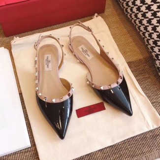 발렌티노 락스터드 슬링백 발레리나 SW2S0H13 블랙