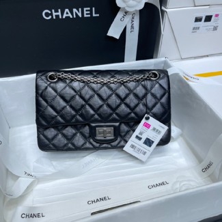 샤넬 2.55 빈티지 플랩백 미듐 A30225 블랙 은장 ++