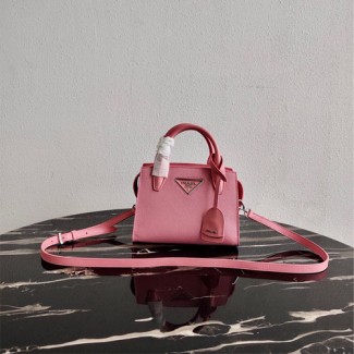 프라다 사피아노 모노크롬 지퍼 토트백 1BA269 핑크