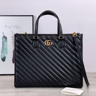 구찌 GG 마몽 미디엄 토트백 627332 블랙