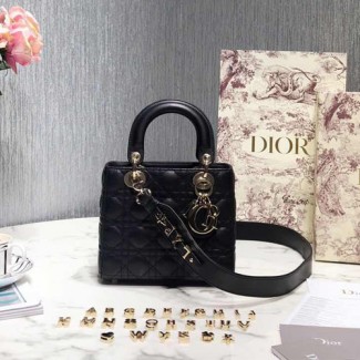 디올 MY ABCDIOR 레이디백  M0538 블랙 금장