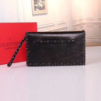 발렌티노 락스터드 미듐 클러치백 PW0B0399 블랙 메탈릭