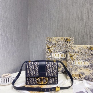 디올 몽테인 자카드 플랩 백 M9203 네이비