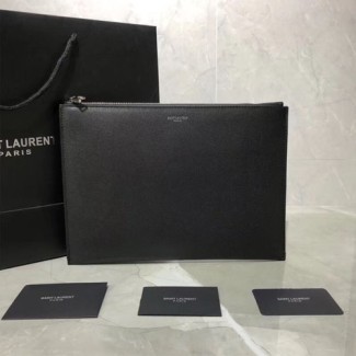 입생로랑 파리 지퍼 태블릿 슬리브 클러치백 397294 블랙