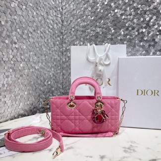 디올 까나쥬 데님 LADY D-JOY 백 M0540 핑크