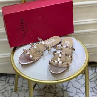 발렌티노 신상 슬리퍼 2S0S35 가죽 로즈골드