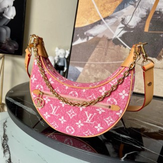 루이비통 데님 루프백 M81166 핑크