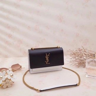 입생로랑 신상 체인 크로스백 452157 블랙&화이트