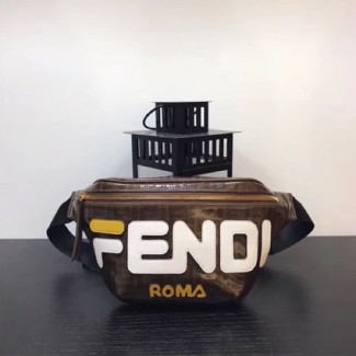 펜디 멀티 컬러의 캔버스 벨트 백 8BM006