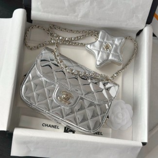 샤넬 미니 플랩백 AS4646 은색