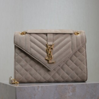 생로랑 스웨이드 언벨로프 숄더백 487206