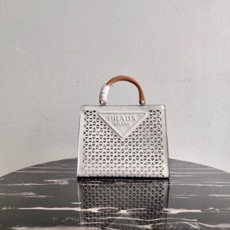 프라다 아일릿 토트백 1BG405 화이트
