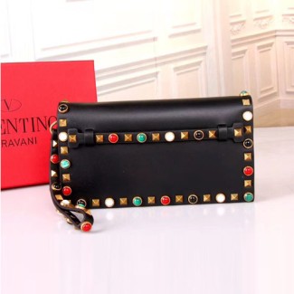 발렌티노 락스터드 스몰 클러치백 KW2B0960 블랙